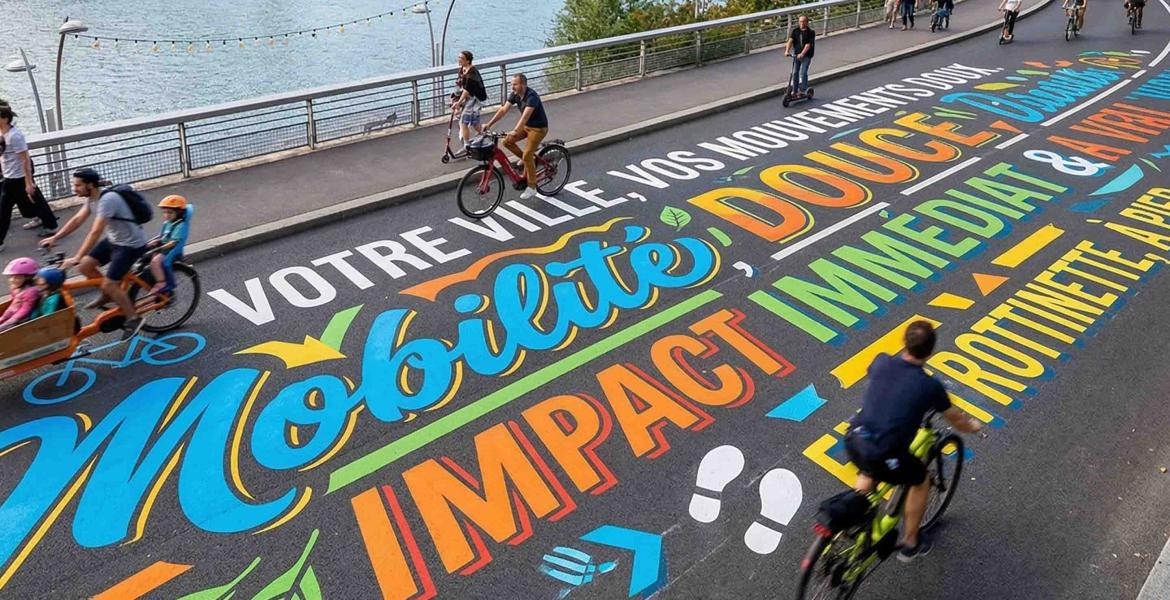 Fresque au sol mobilité douce Fresque au sol mobilité douce