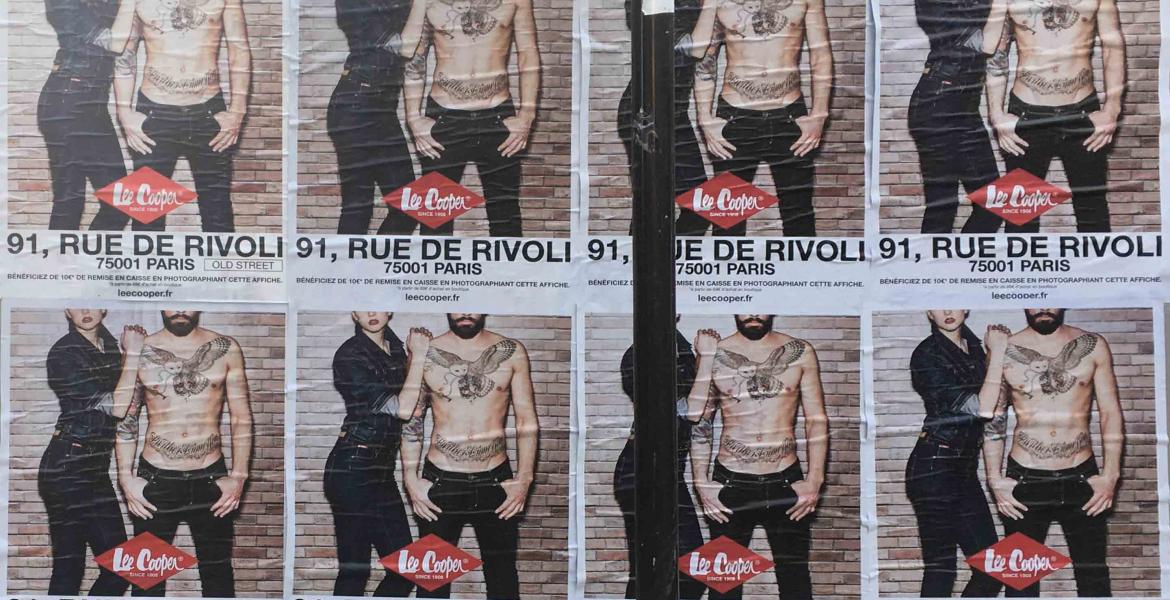 Affichage sauvage sur un mur pour Leecooper Affichage sur un mur pour Leecooper