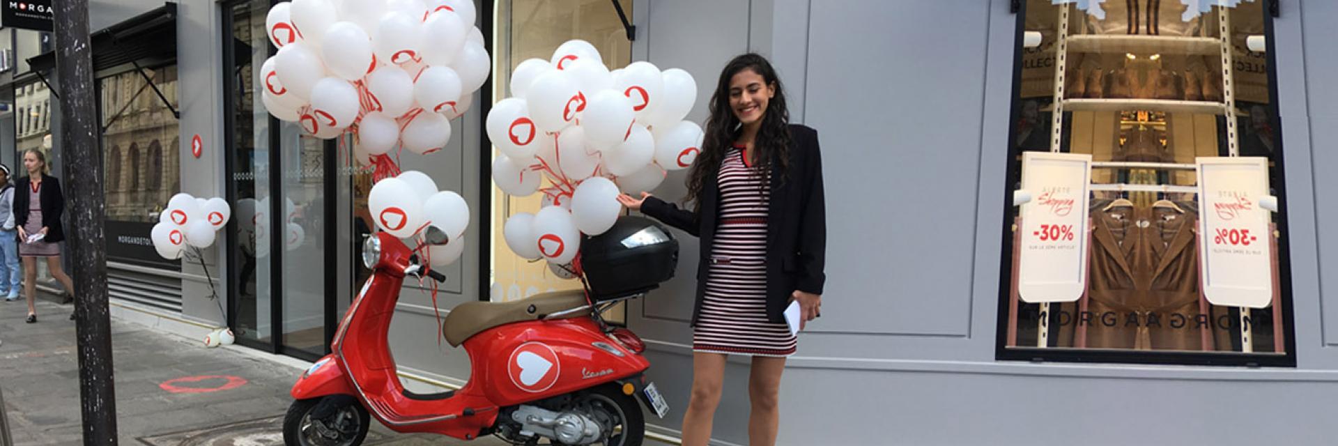 Ballon hélium pour l'inauguration d'un magasin