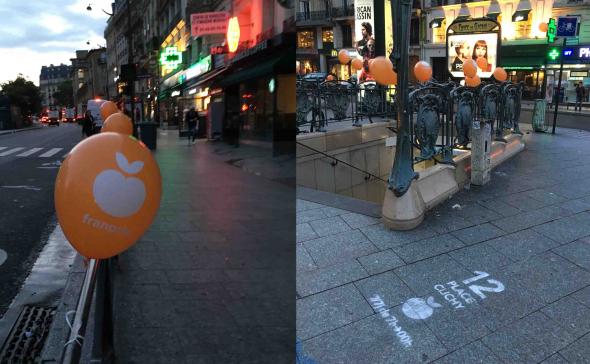 Street-marketing au ballon gonflé à l'hélium